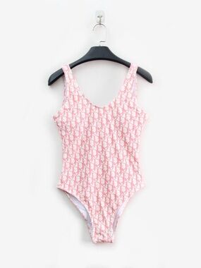 Dior Pink and White Monogram One-Piece